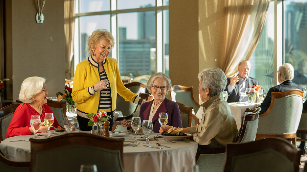The upscale dining room